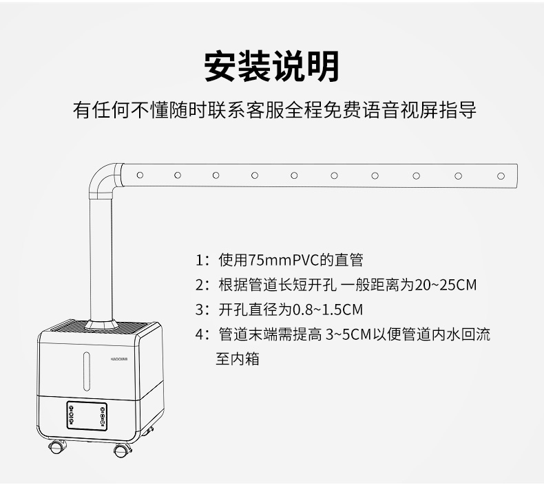 máy tạo độ ẩm và lọc không khí Haoqi máy tạo độ ẩm công nghiệp rau quả bảo quản xưởng lớn công suất lớn phun sương mù thương mại - Máy giữ ẩm máy tạo hơi sương