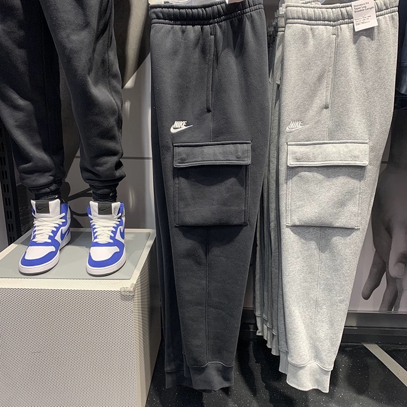 Nike/Nike Autumn and Winter Men's Casual Fleece-Lined Warm Work Pants Sports Jogger Pants Cd3130