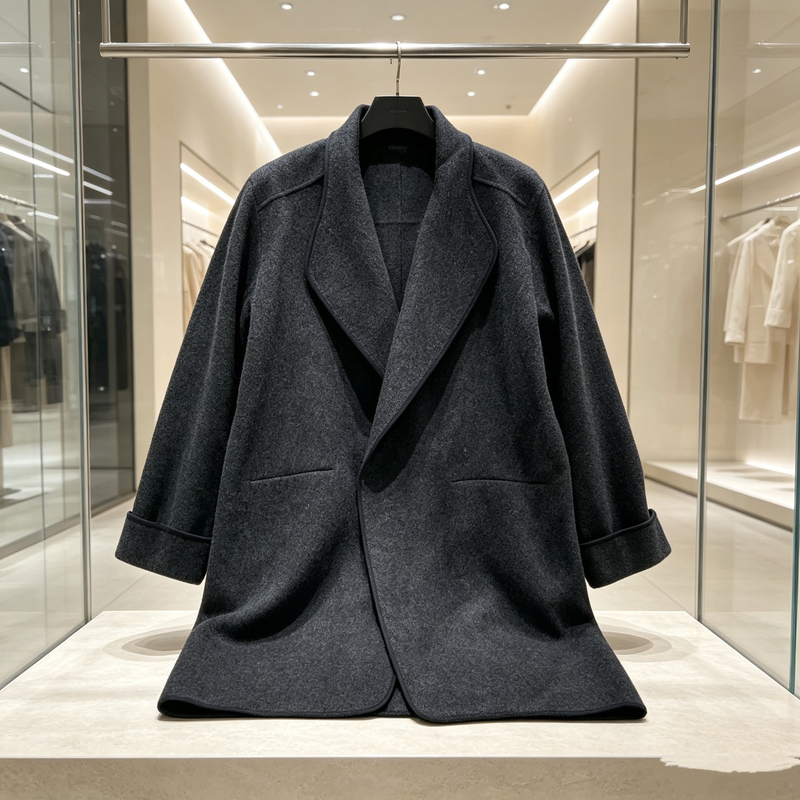 In Stock~Aritzia Women's Mid-Length Wool Coat with Lapel Collar 59074