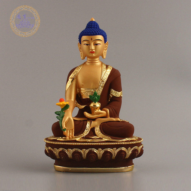 Shakyamuni Buddha Three Treasures Buddha Amitabha Buddha Pharmacist Buddha Solemn as Dharma Open light Tibetan Tantric small Buddha
