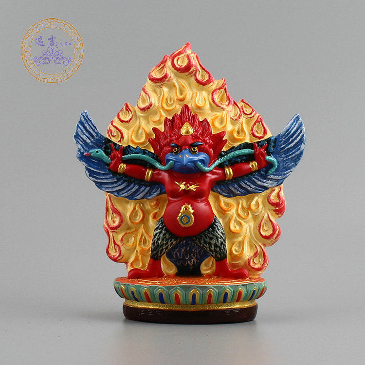 Dapeng gold-winged bird hair care statue Tibetan Tantric small Buddha statue Hand-painted Buddhist Hair care Bodhisattva marriage