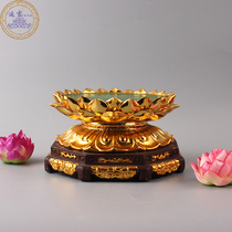 Buddha statue base Guanyin Bodhisattva lotus base resin gold-plated can be stashed base booster pad high Lotus table round