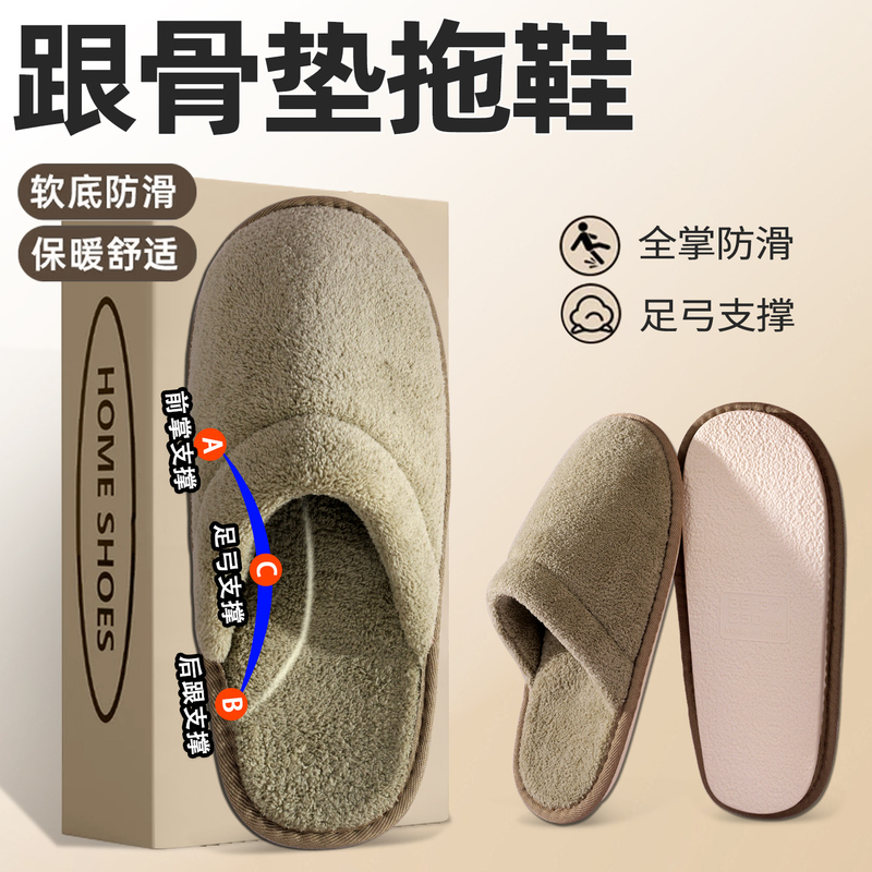 Heel Pads for Relieving Pain from Heel Spurs, Achilles Tendon, and Plantar Fascia, Specialized for Prolonged Standing Without Fatigue, Heel Bone Pad Slippers
