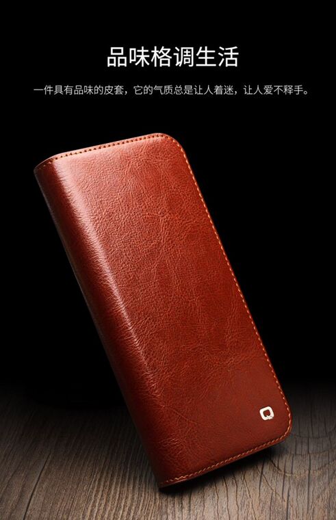 Qialino Wallets Folio Flip Business Leather Folding Stand Card Holder 16, 16 Plus, 16 Pro, 16 Pro Max iPhone Case