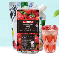 Andros Andrew Strawberry Granular Jam 1KG Milk Tea Drinking Baking Raw Ingredients Imported Fruit Grain Strawberry Sauce