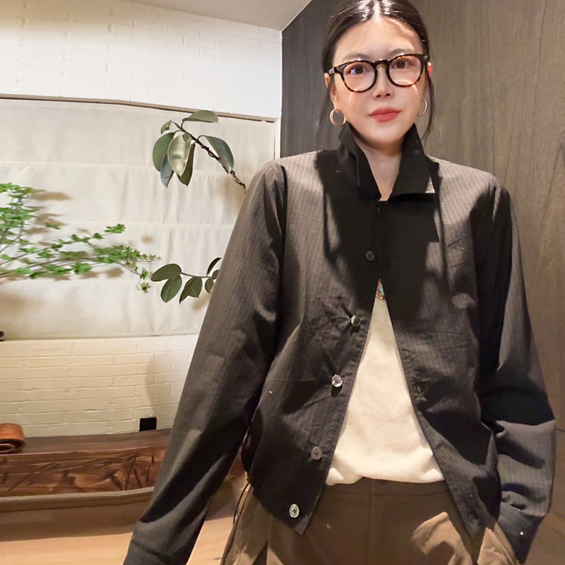 Luna "Fashion Collector” Small Checkered Imported Fabric Drawstring Jacket