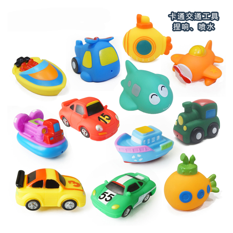 Bathing drama Water Toys Children's bathrooms Baby swimming pool Water spray floating Soft rubber Racing boats Aircraft Vehicles