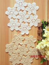Tao elegant pure handmade crochet hook cotton lace hollow woven table mat coaster tablecloth 23 colors customized