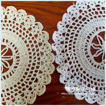 Tao elegant pure handmade crochet hook cotton lace hollow woven table mat coaster tablecloth tablecloth 26 color customized