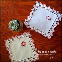 Tao elegant pure handmade crochet crochet cotton thread 10-3 line hollow lace European placematos coaster tablecloth