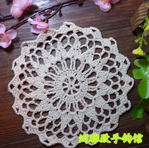 Handmade crochet hook cotton Lace Hollow woven table mat coaster Crochet coaster