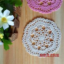 Tao elegant pure handmade crochet hook cotton lace hollow woven table mat coaster coaster tablecloth tablecloth multi-color customized