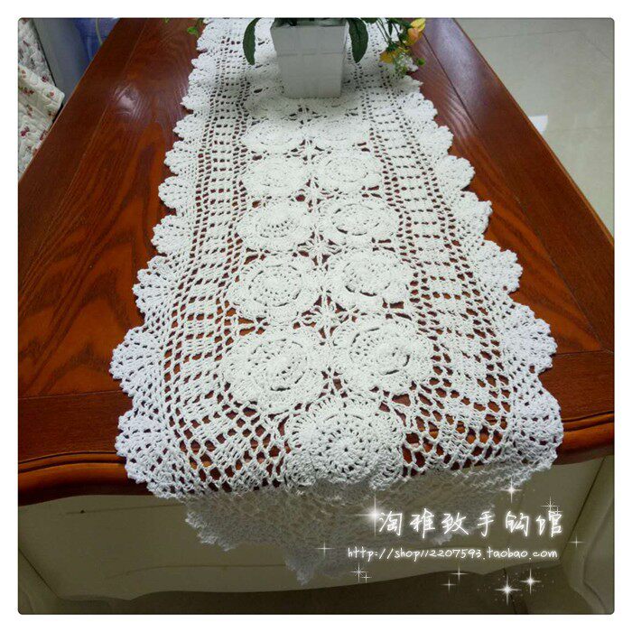 Amoy elegant handmade crochet hook flower cotton lace Hollow woven table mat Coasters tablecloth tablecloth multi-color custom