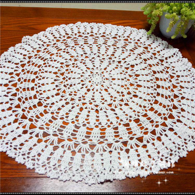 Amoy elegant pure hand crochet hook flower cotton thread lace hollow woven table mat coaster tablecloth tablecloth multi-color custom