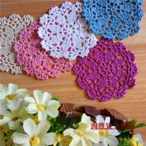 Amoy elegant handmade crochet hook flower cotton thread Lace Hollow woven table pad coaster tablecloth 23 colors custom