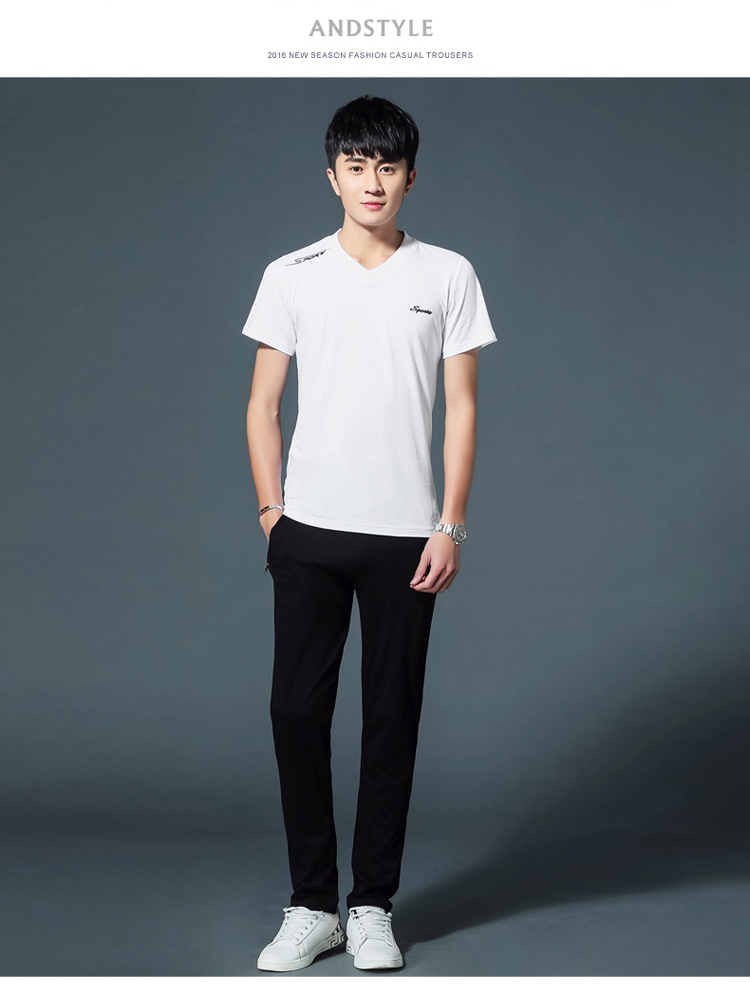 Mùa hè phù hợp với thể thao nam thanh niên trung niên và già tay ngắn quần dài cotton thường xuyên áo thun thể thao - Thể thao sau bộ thể thao adidas nam chính hãng