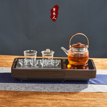 Grass man kung fu tea set set fully automatic disinfection tea tray whole set of household living room tea ceremony tea table Tea Sea
