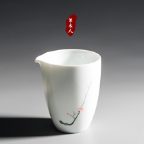 Hand-painted gongdo Cup Jingdezhen ceramic Peach Blossom series male Cup Tea Sea uniform Cup kung fu tea set tea divider