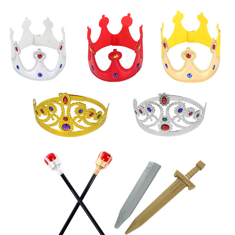 cos Children's Day Makeup Balls Children Princess Head Accessories King Crown King Sceptre Sword Birthday Party Queen