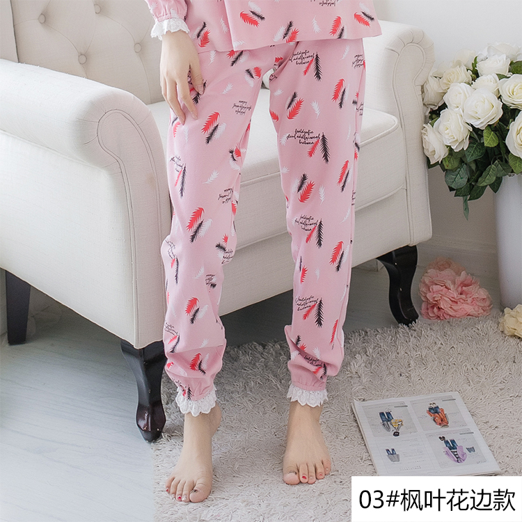 Quần pyjama của phụ nữ mùa thu và mùa đông quần rộng XL chất béo mm200 kg có thể mặc quần nhà thường ngày xuân và mùa thu quần mặc nhà cho nam giới