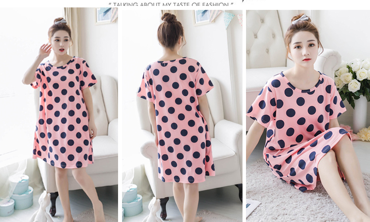 Thêm kích thước lớn đồ ngủ phụ nữ mùa hè bông Hàn Quốc phiên bản của lỏng nightdress chất béo mm cộng với phân bón xl 200 kg váy