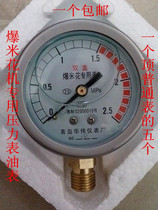 Old-fashioned popcorn machine special shock gauge. Cannon shock gauge. Shock resistant pressure gauge. Oil gauges