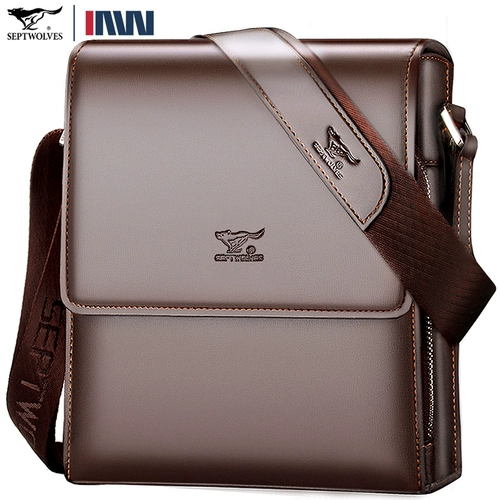 Septwolves, сумка на одно плечо для отдыха, из натуральной кожи