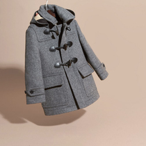 Boy long woolen coat middle and big child girl thick cotton cotton foreign coat children 2021 New Tide