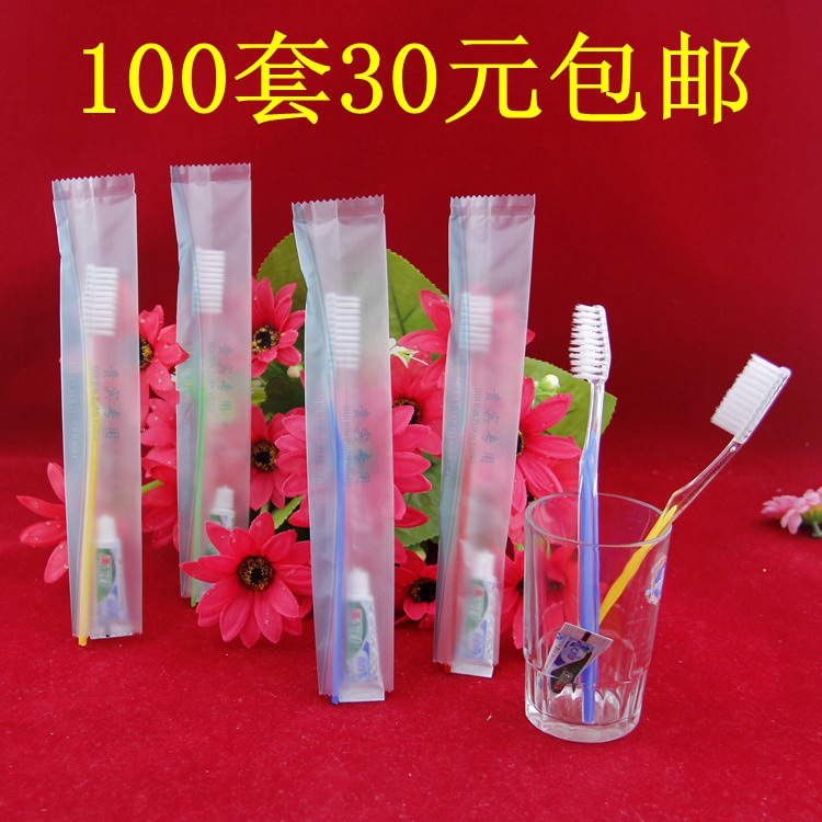 Hotel hotel wash toothbrush disposable toothbrush soft hair two-in-one set toothbrush toothpaste 100 sets