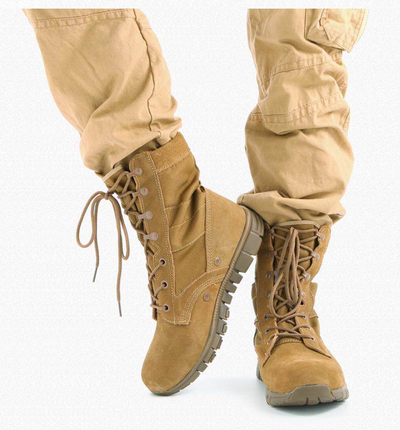 Boots militaires en cuir - amortissement - Ref 1402352 Image 29