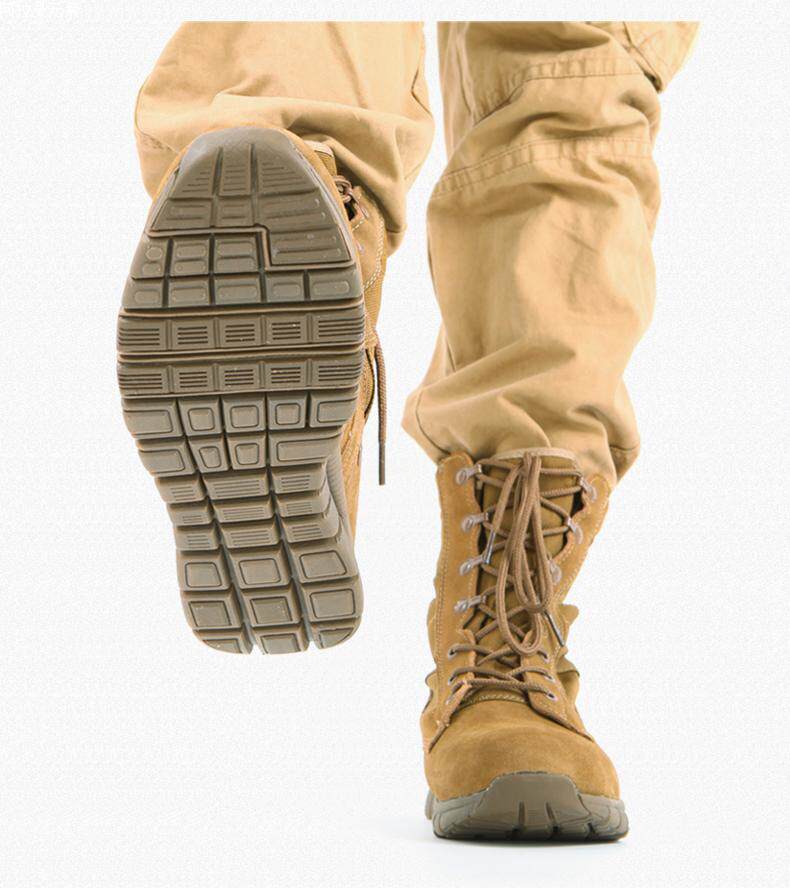 Boots militaires en cuir - amortissement - Ref 1402352 Image 30