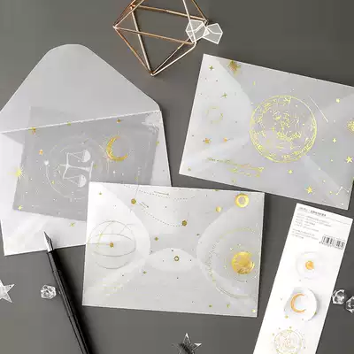 3 letter paper envelope set 3 stickers hot stamping literary hipster love letter storage good-looking invitation letter