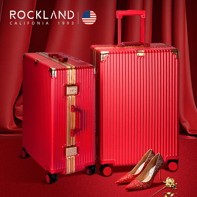 American Lockland accompanied wedding box wedding suitcase bride red pull-lever case woman travel password wedding dowry box