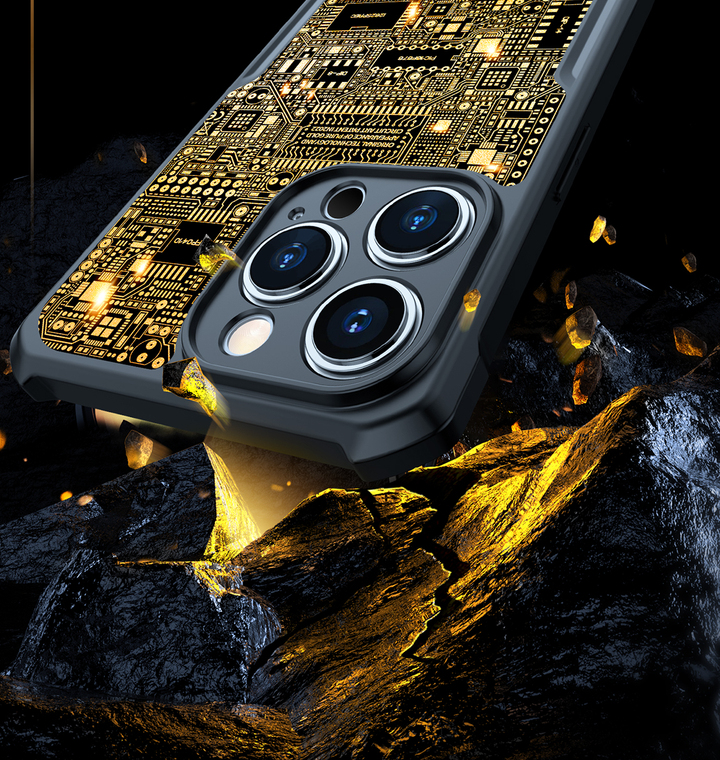 Xundd Circuit Board High-End Premium Airbag 4 Corner Shock Absorbing Tough Shockproof 15, 15 Plus, 15 Pro, 15 Pro Max iPhone