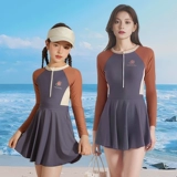 Летний купальник, лонгслив, наряд маленькой принцессы, защита от солнца, изысканный стиль, семейный стиль