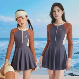 Летний купальник, лонгслив, наряд маленькой принцессы, защита от солнца, изысканный стиль, семейный стиль