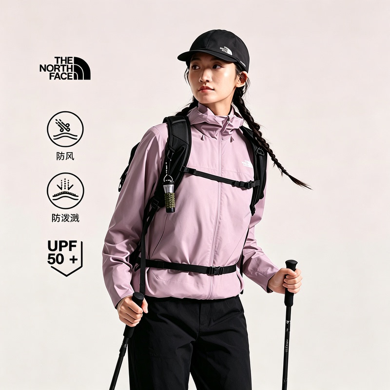 Thenorthface North Face Women's 26 Autumn and Winter New Outdoor Sun Protection Clothing Windproof and Water Repellent Soft Shell Jacket 8J89