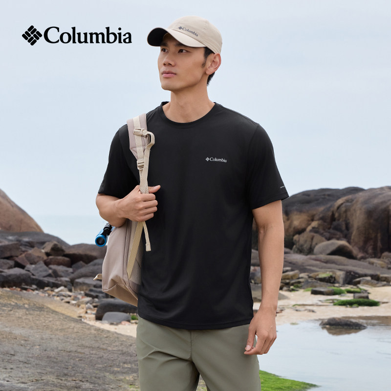 Columbia 26 Spring and Summer New Men's Outdoor Moisture-Absorbing Quick-Drying Slim-Fitting Short-Sleeved T-Shirt Aj1419