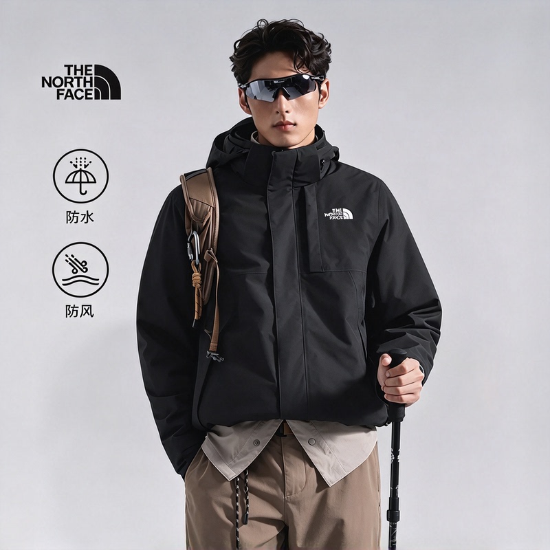 Thenorthface North Face 26 Autumn and Winter New Outdoor Men's Waterproof Cotton Jacket with Inner Liner Three-In-One Jacket 8Gjz