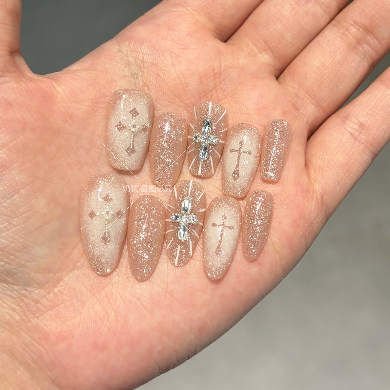 【Dreamy Crushed Sand】Atmospheric Chrome Heart Handmade Wearable Nails with Super Shiny Crushed Diamond Zircon Y2K Sweet Cool Hot Girl Style 【Dreamy Crushed Sand】Atmospheric Chrome Heart Handmade Wearable Nails with Super Shiny Crushed Diamond Zircon Y2K Sweet Cool Hot Girl Style
