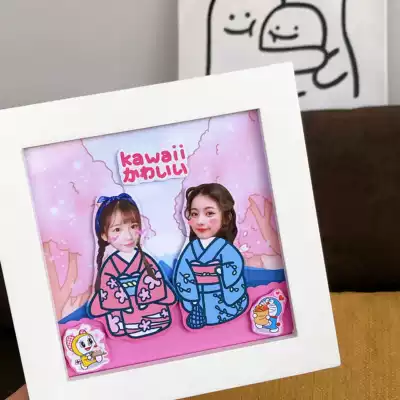 Heixiu to send girlfriends custom gifts graduation gifts creative cute cartoon Three-dimensional photo frame desktop