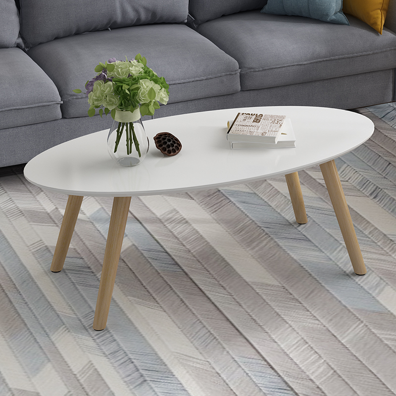 Tea table Living room Small family type simple solid wood rectangular tea table creative baking finish white simple net red Nordic tea table