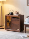 Tiebang North American Black Walnut Tea Cabinet Song-Style Aesthetics Movable Storage Cabinet Organizer Sideboard Display Cabinet