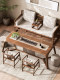 Tiebang Song-Style Aesthetic Solid Wood Luohan Bed Three-Piece Set for Living Room, Luohan Couch Bed, New Chinese-Style Zen Furniture