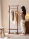 North American Black Walnut Coat Rack, New Chinese Style Solid Wood Coat Rack, Song-Style Aesthetic Bedroom Floor-Standing Coat Rack and Storage Rack