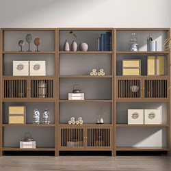 Solid Wood New Chinese-Style Multi-Purpose Shelf, Tea Storage Rack, Partition Ornament, Office Tea Room Storage Display Cabinet