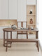 Balcony Tea Table and Chair Set, Small Apartment Solid Wood Home Use Wall-Mounted Table, New Chinese Style Office Zen Kung Fu Tea Table
