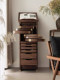 American-Style Vintage Dental Cabinet, Floor-Standing Jewelry Cabinet, Tea Cabinet, Tea Room Rotating Tea Set Cabinet, Chest of Drawers, Collectibles Storage Cabinet