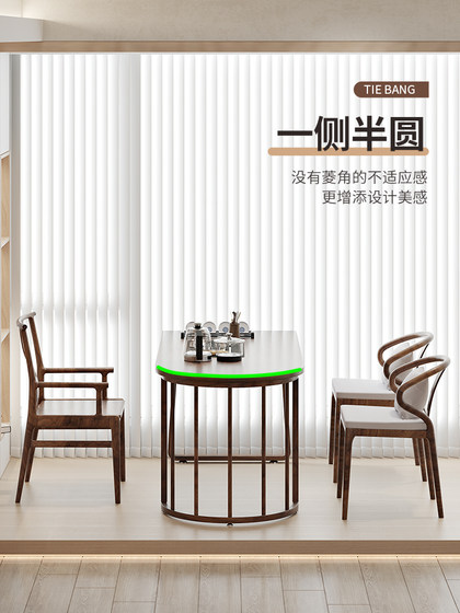 Balcony Tea Table and Chair Set, Small Apartment Solid Wood Home Use Wall-Mounted Table, New Chinese Style Office Zen Kung Fu Tea Table