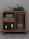 North American Black Walnut Tea Cabinet, New Chinese-Style Tea Side Cabinet, Integrated Kettle and Tea Table, Solid Wood Sideboard